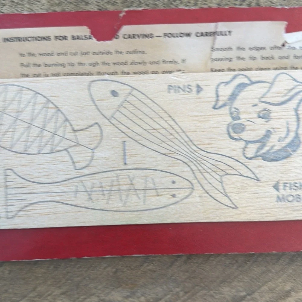 Vintage Ungar Wood Burning Baby Mobile DIY Balsa Wood Fish Mobile Project